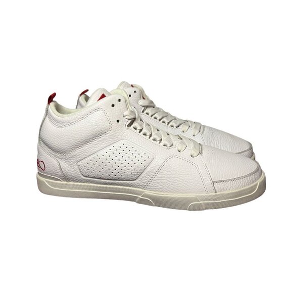 K1X Mens 93 Mid Top White Basketball Sneakers Size 11 Leather Red Detailing - Picture 8 of 9